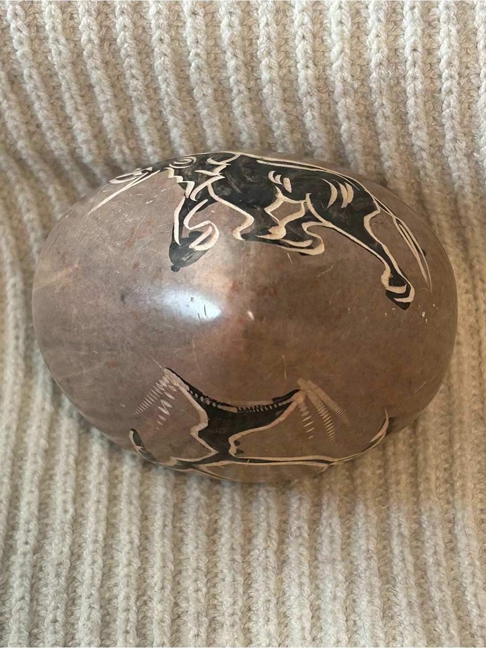 Hand-Carved Kisii Soapstone Heart Paperweight - Picture 6 of 6